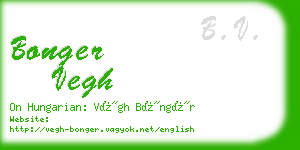 bonger vegh business card